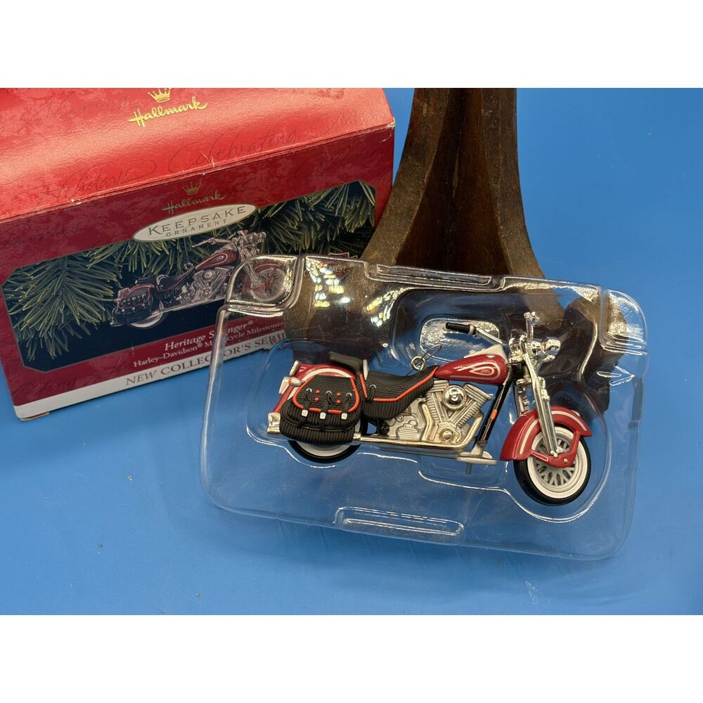 Hallmark Harley Davidson Heritage Springer Mini Motorcycle 1999 Ornament NIB NEW